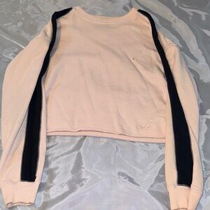 Hollister Pink Sweatshirt with Black Stripes